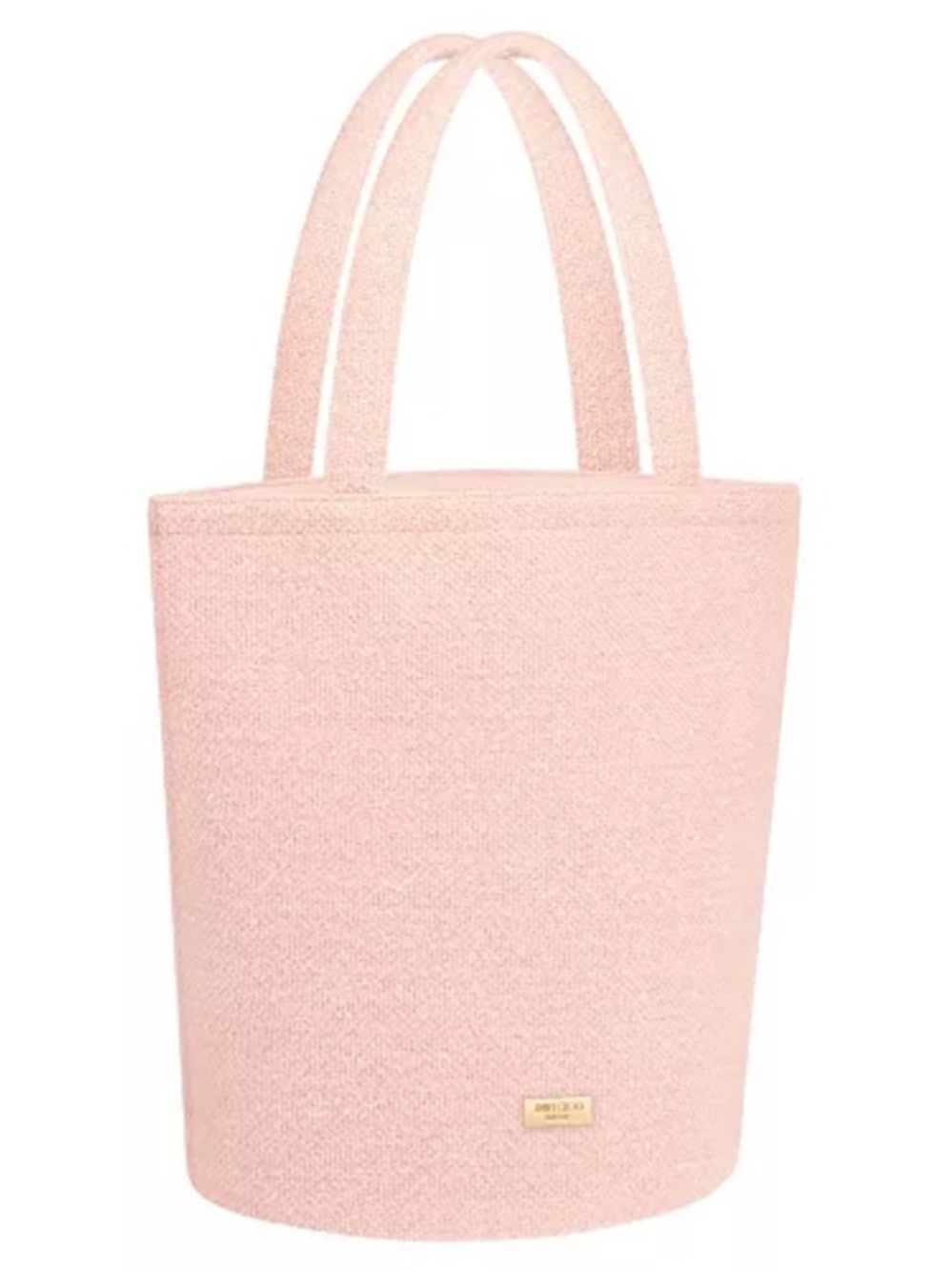 Jimmy Choo pale pink Tweed bucket Tote Bag Authentic